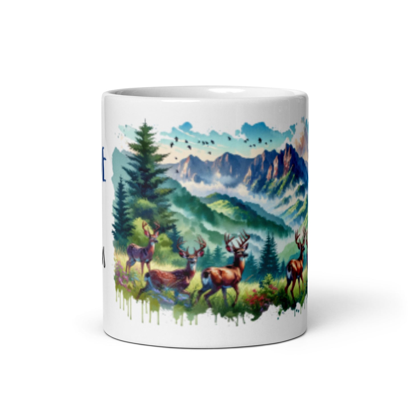 "I love the smoky mountains" deer mug