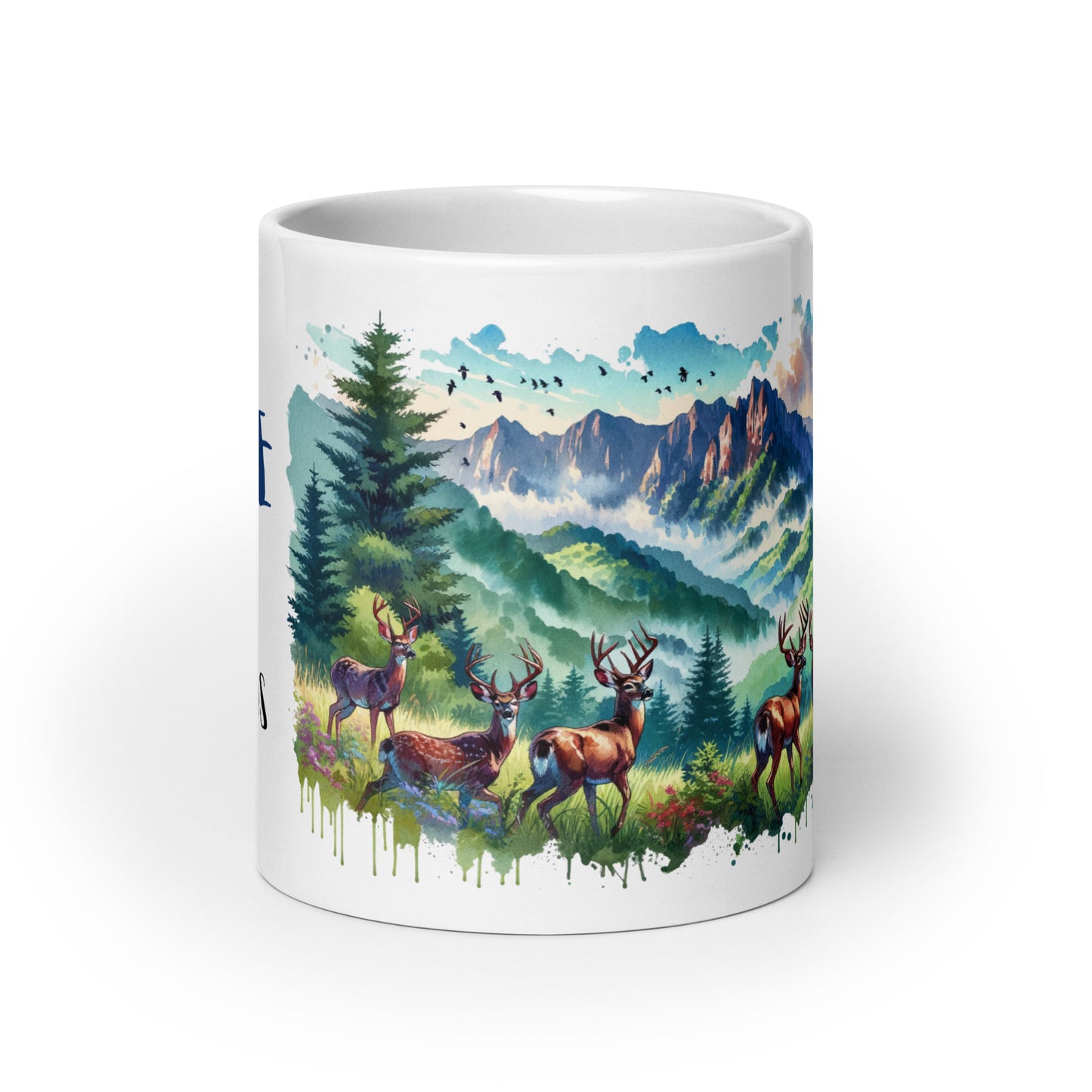 "I love the smoky mountains" deer mug