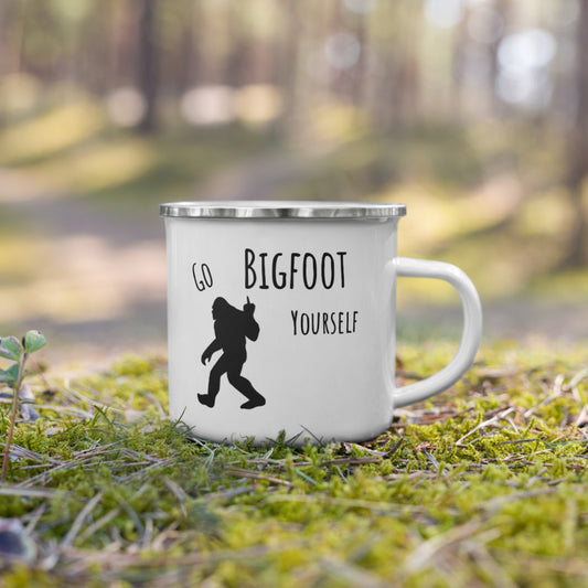 "Go Bigfoot Yourself" Enamel Mug