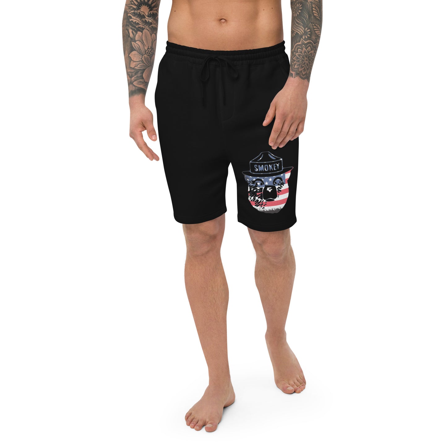 Smokey the bear USA fleece shorts