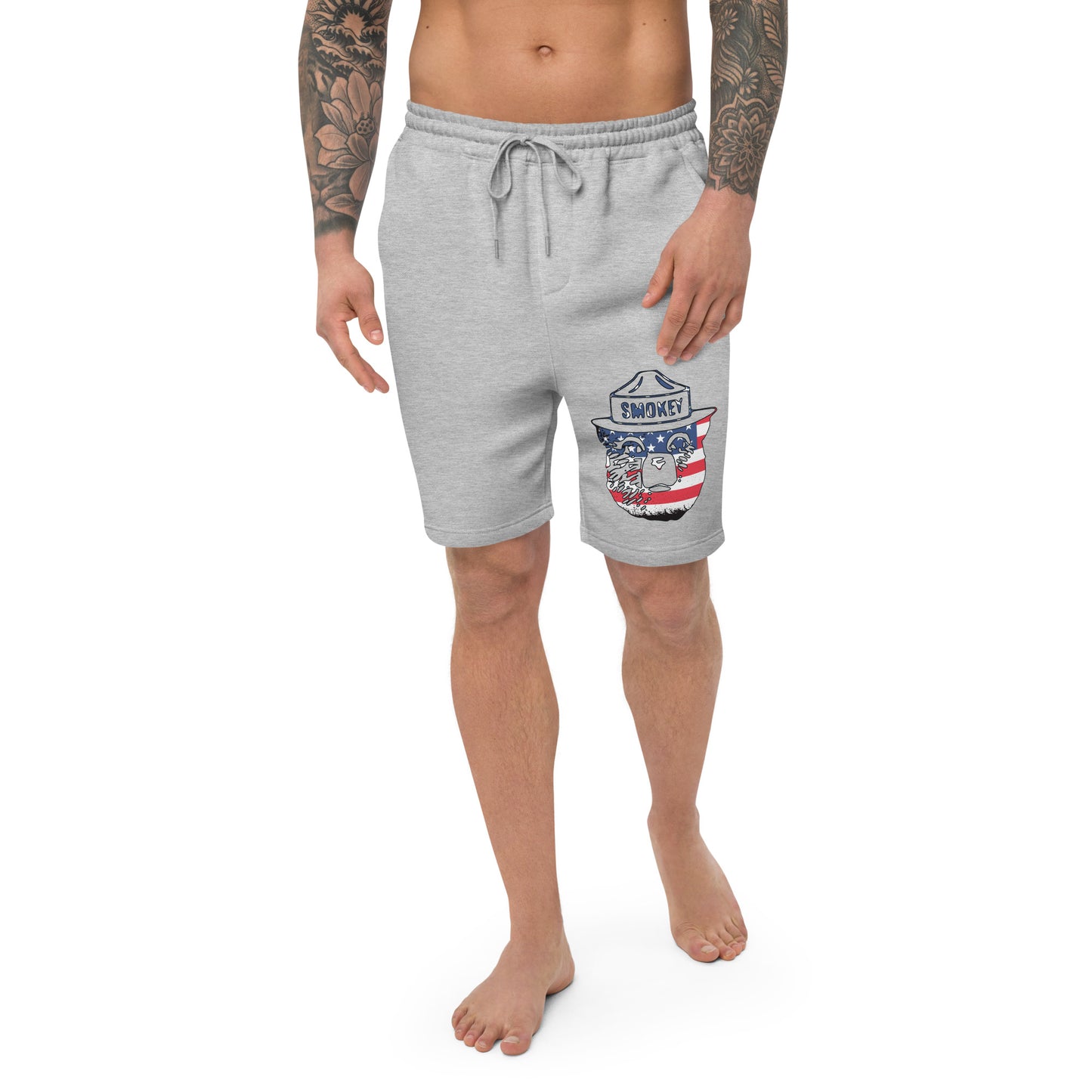 Smokey the bear USA fleece shorts