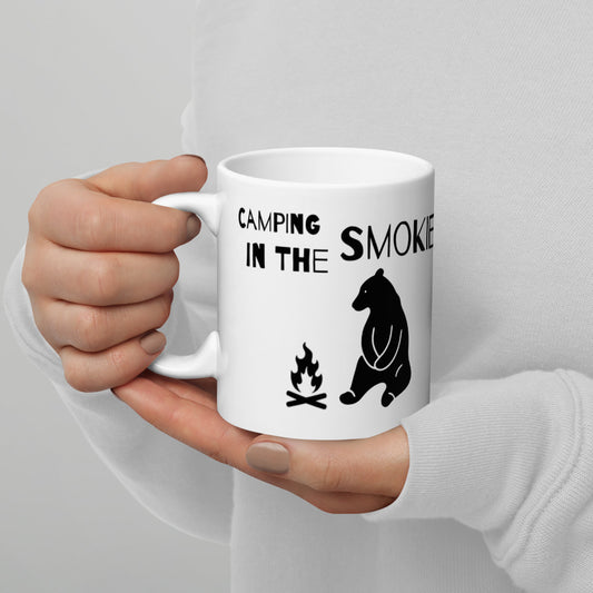 "Camping in the smokies" glossy mug